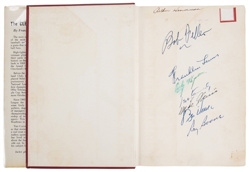 "The Cleveland Indians" Hardcover Book Signed By 7 Including Feller, Wynn, Veeck & Boone (Beckett)